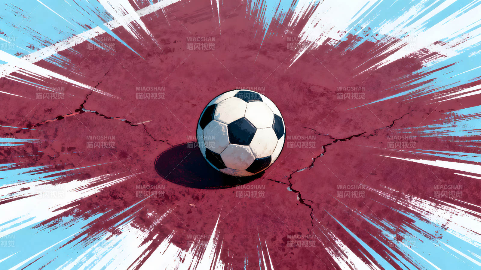 足球撞击地面产生冲击波-图片