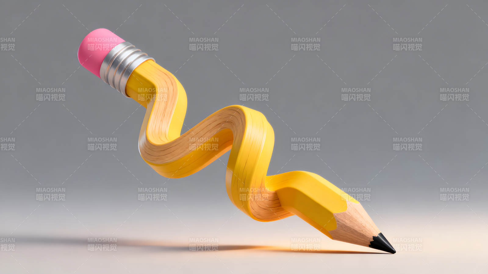 弯曲的铅笔艺术设计-图片