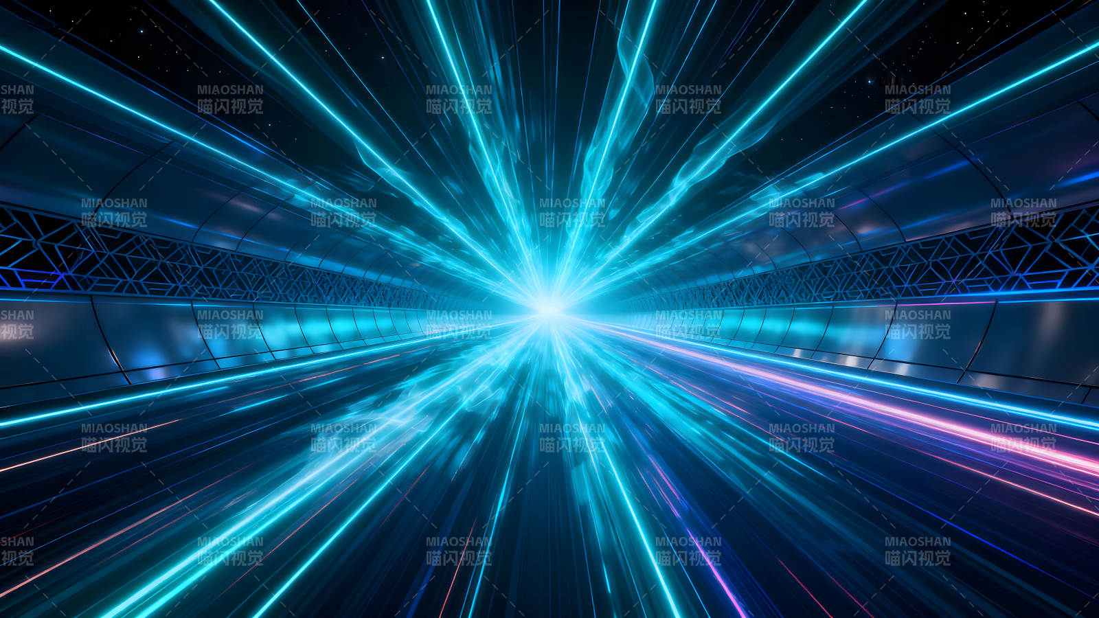 科幻隧道时空穿梭炫彩光线冲击视觉-图片