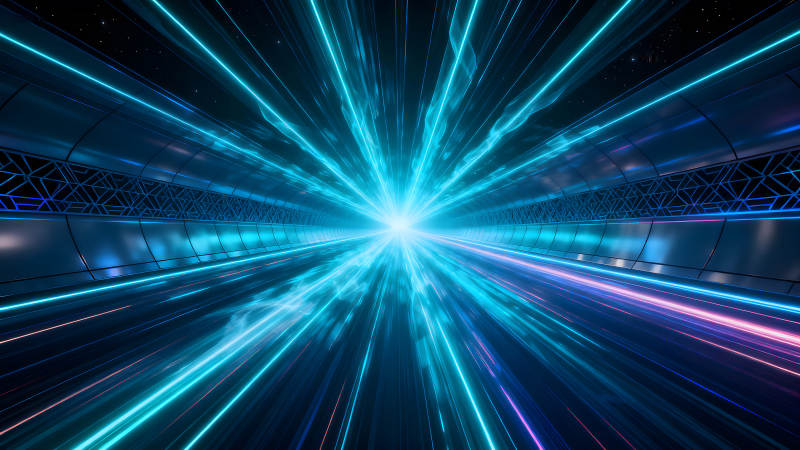 科幻隧道时空穿梭炫彩光线冲击视觉-图片