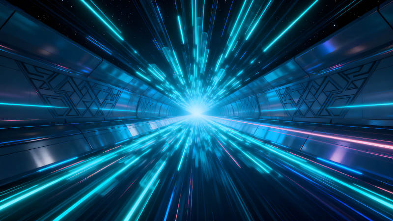 科幻隧道光速穿梭炫酷视觉-图片