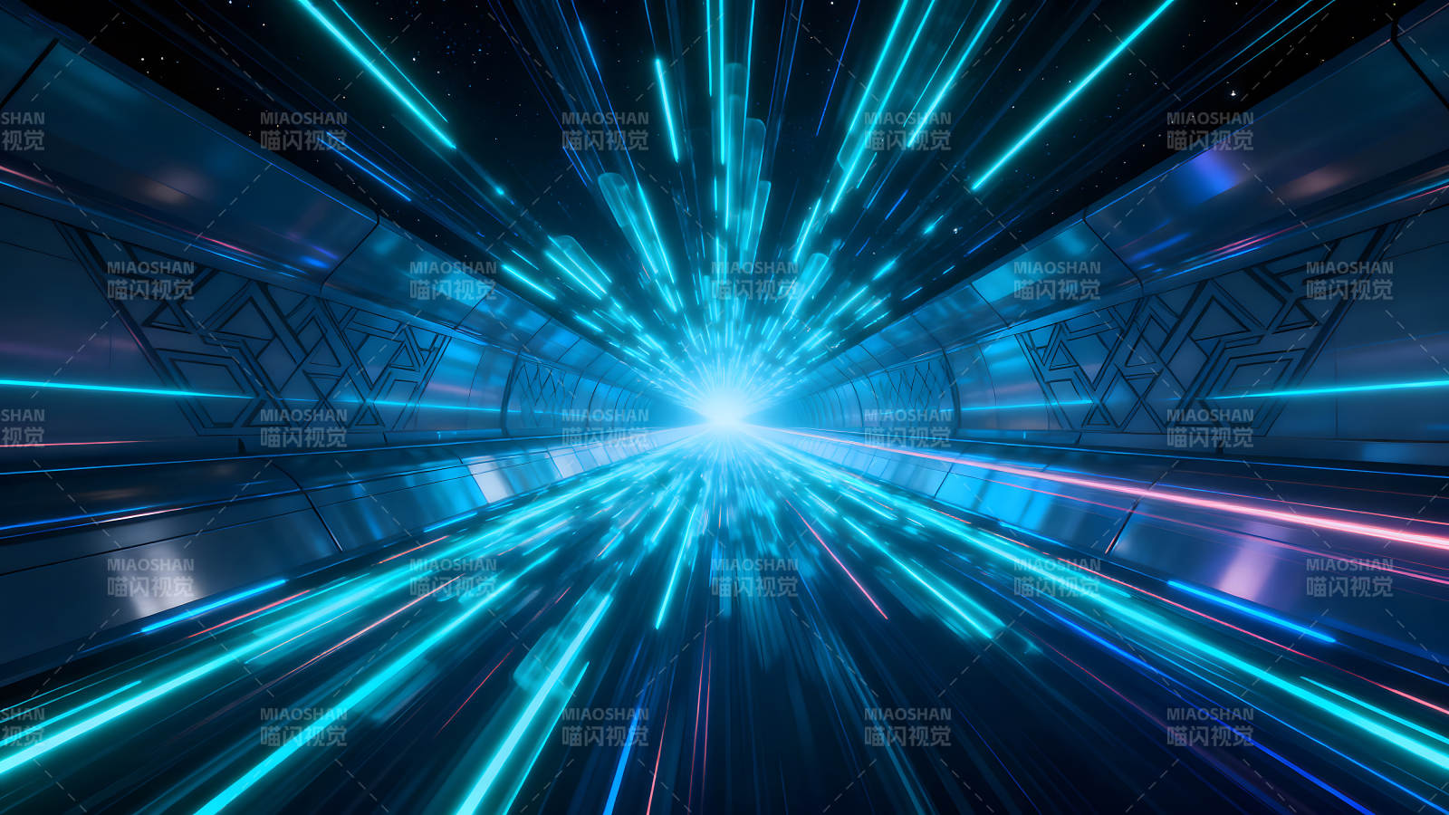 科幻隧道光速穿梭炫酷視覺圖片