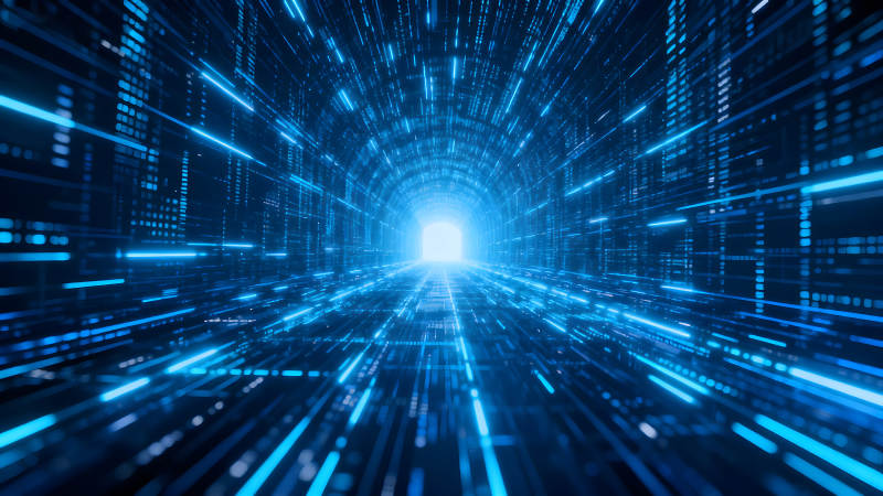 數字隧道藍光科技感-圖片