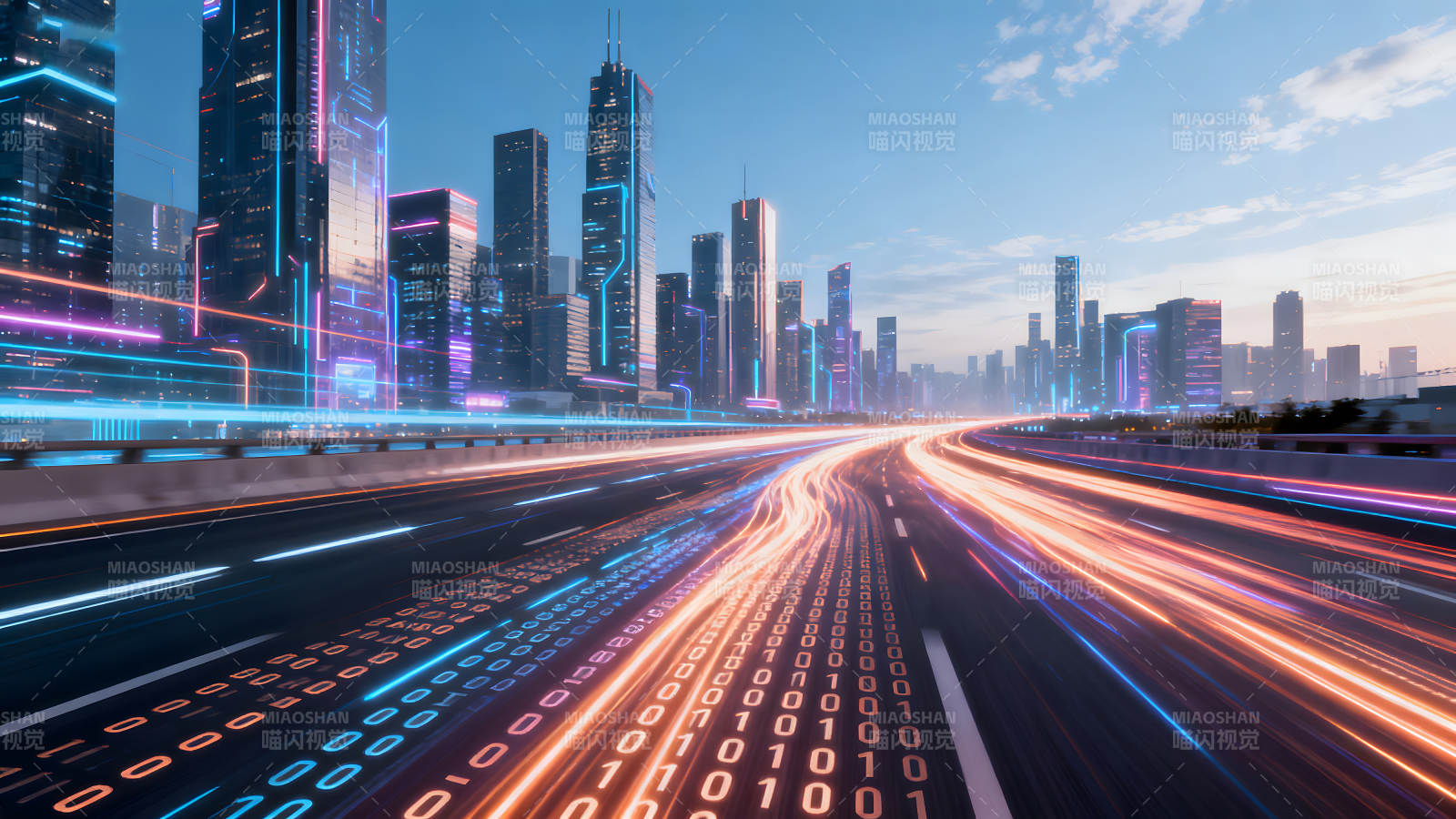 未來城市科技高速公路數據傳輸-圖片