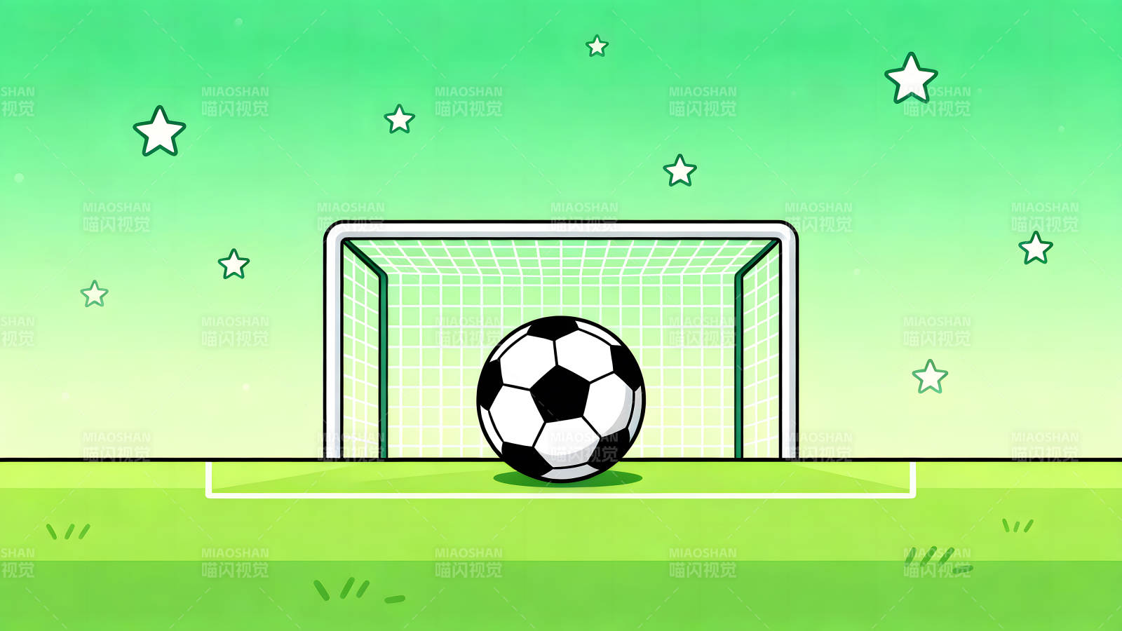 足球门前场景星星点缀图片