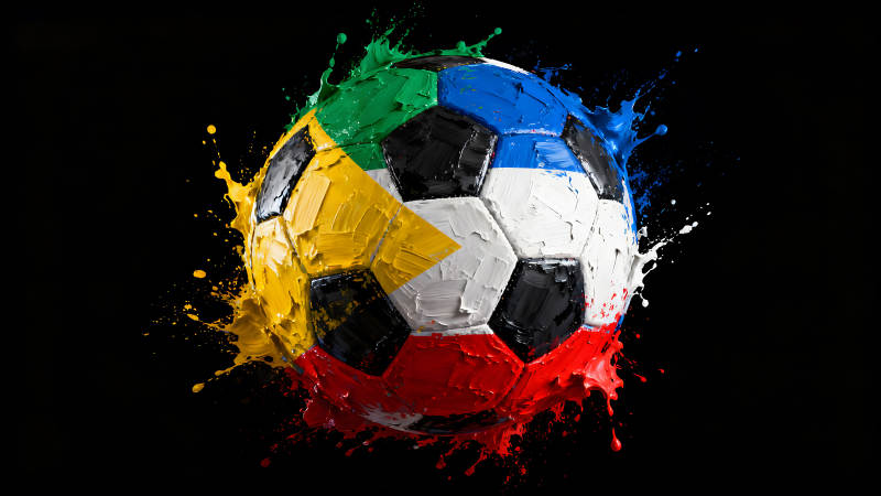 南非国旗足球油画艺术-图片