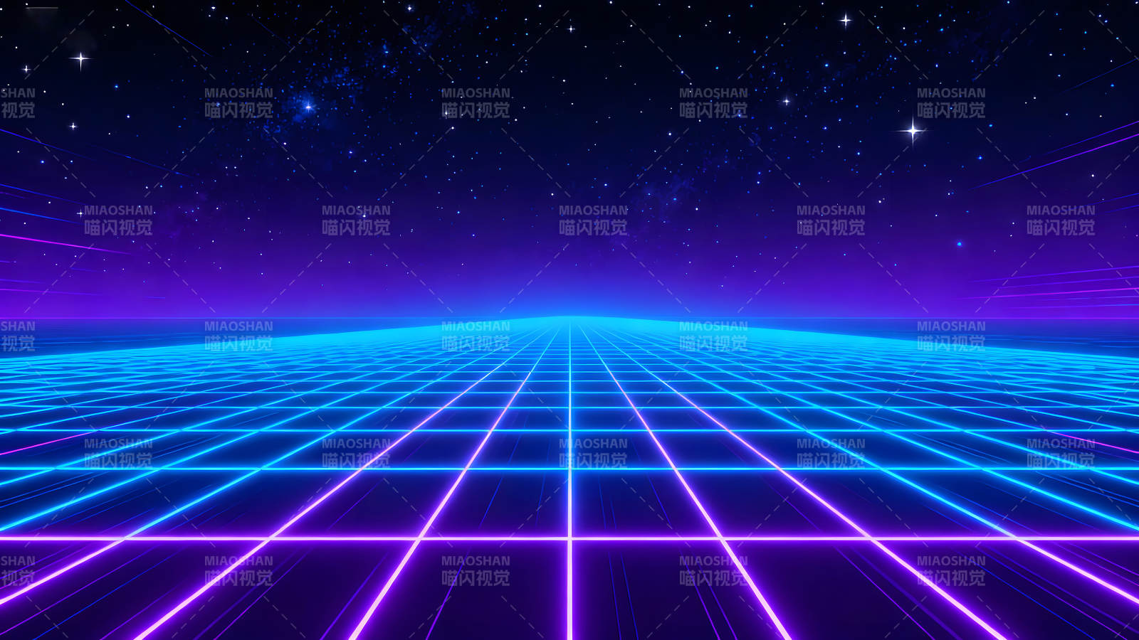 霓虹灯星空下的网格图片