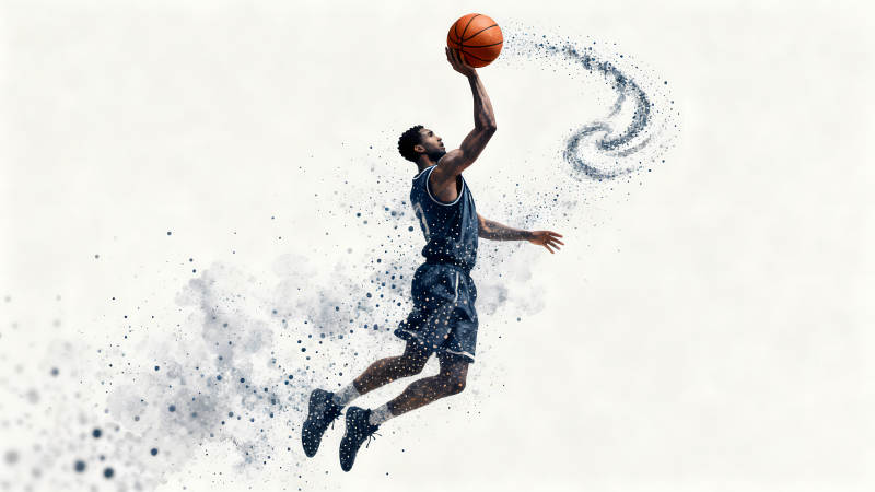 籃球運動員跳投瞬間藝術-圖片