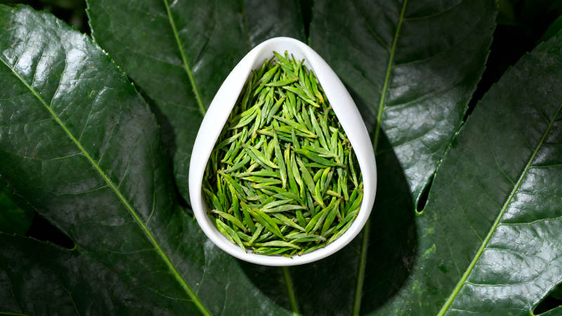 茶叶与叶子的搭配-图片