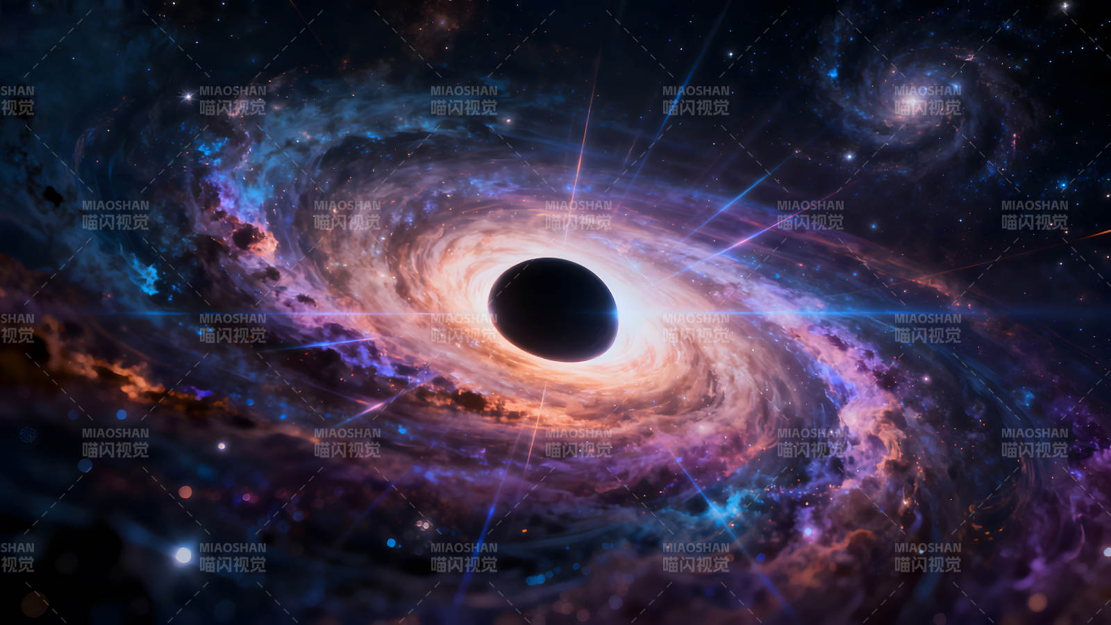 黑洞吞噬星云漩渦宇宙景觀-圖片