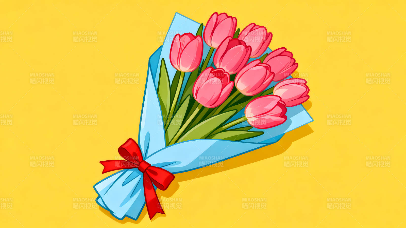 粉色郁金香花束-圖片