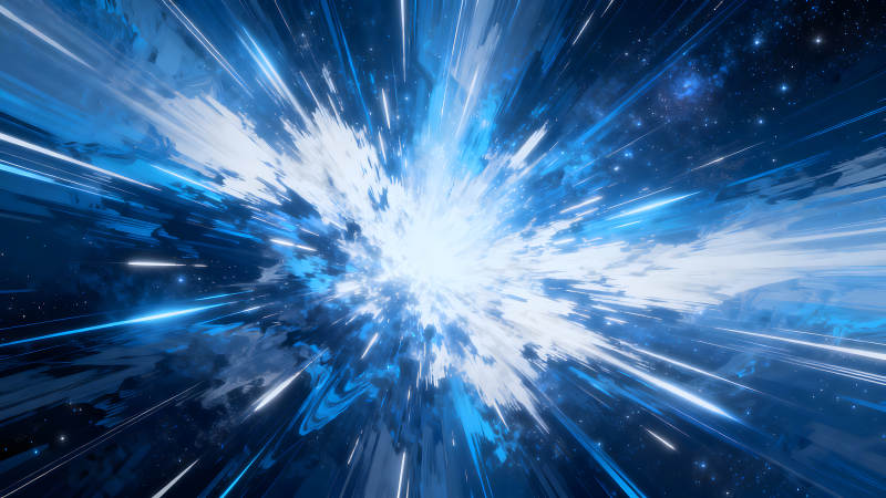 宇宙能量爆发星空背景抽象动画风格-图片