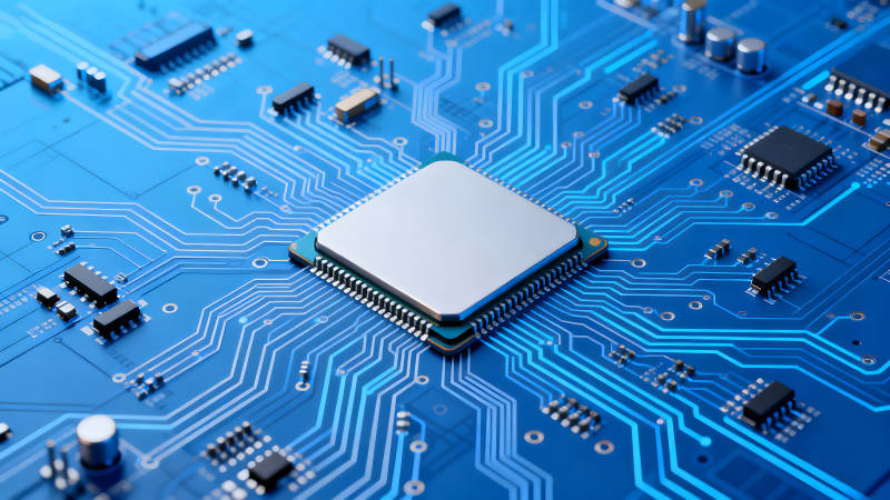 電路板芯片特寫科技感十足-圖片