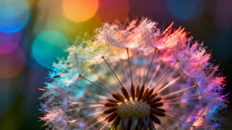 蒲公英彩虹光影绽放-图片
