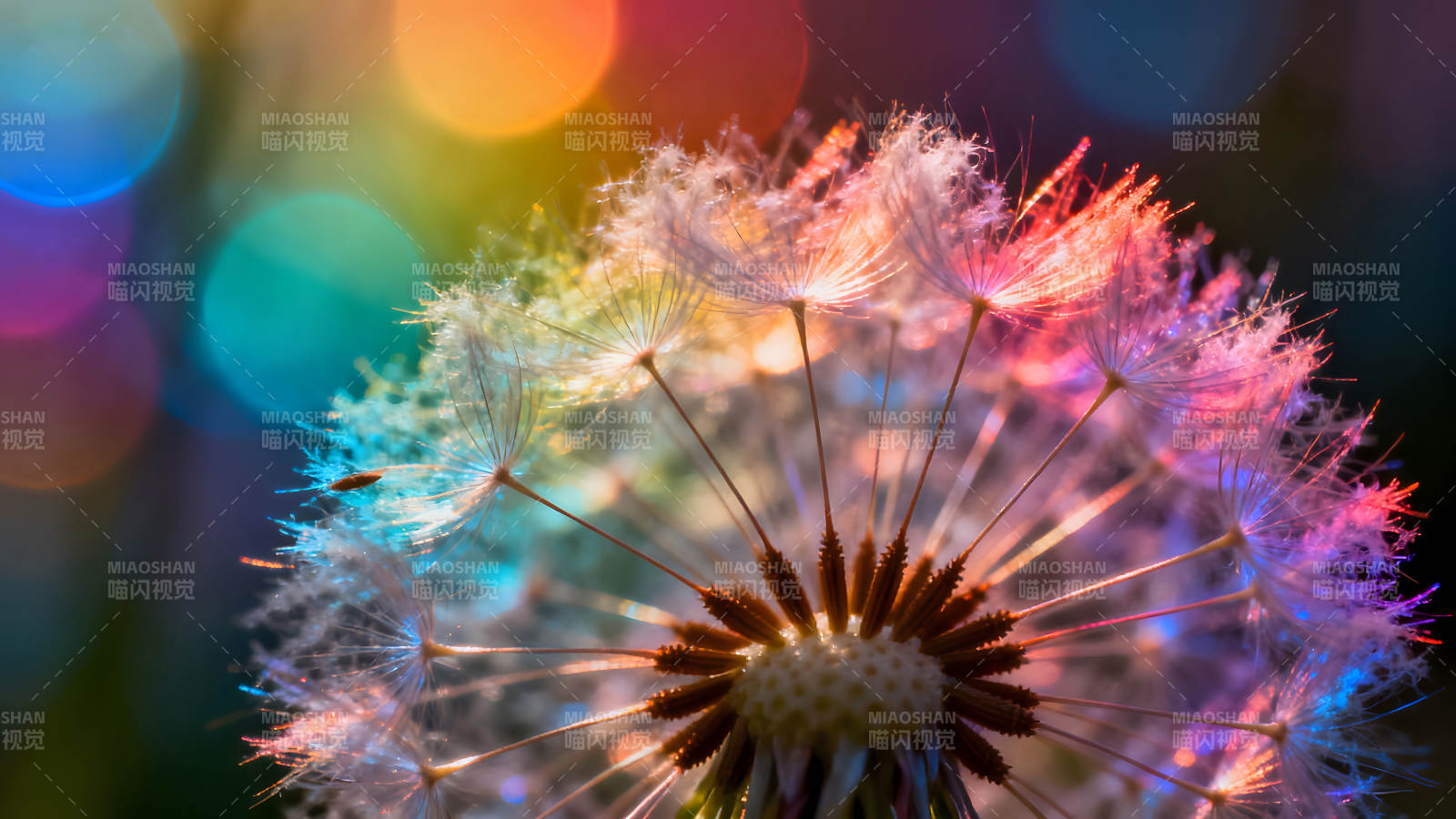 蒲公英彩虹光影绽放-图片