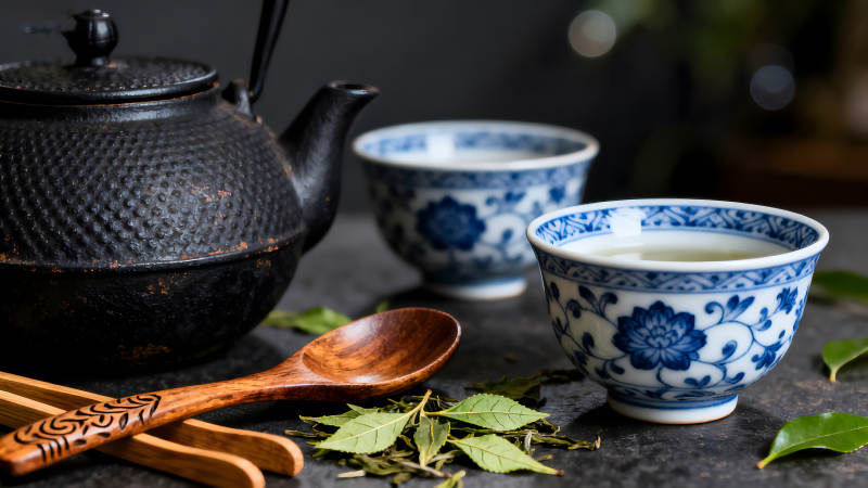 茶具静物拍摄茶香袅袅意境悠远-图片