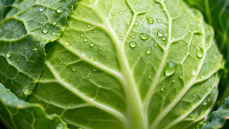 翠绿卷心菜细节特写-图片