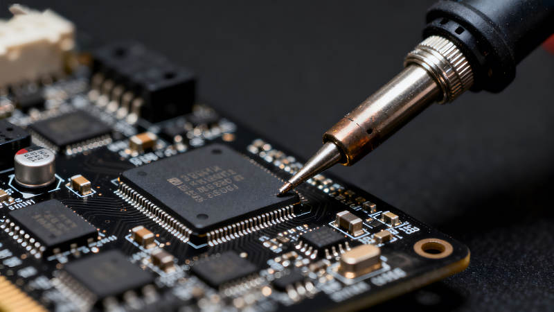 电路板焊接特写镜头-图片