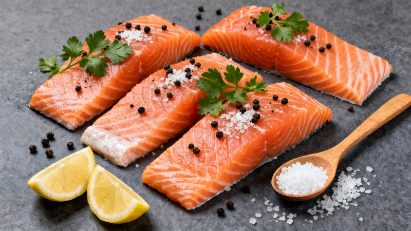 美味三文鱼配料组合-图片