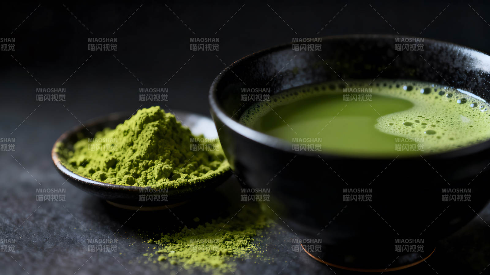 抹茶粉與抹茶飲品細(xì)節(jié)圖-圖片
