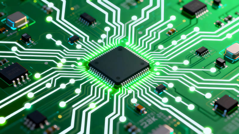 电路板上的芯片与电子元件-图片