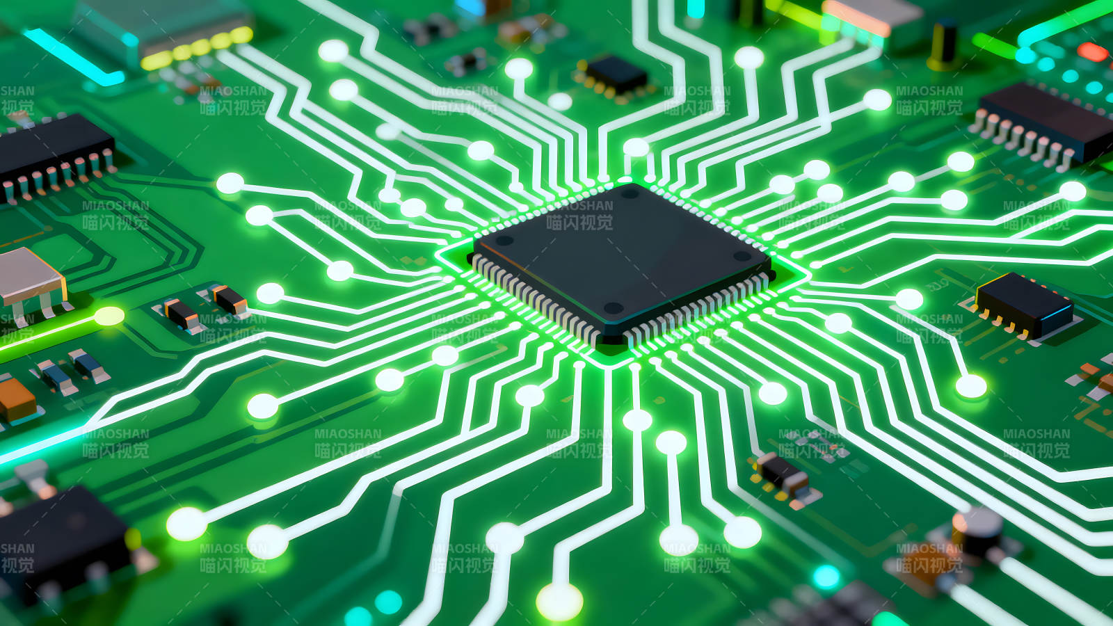 電路板核心元件特寫-圖片