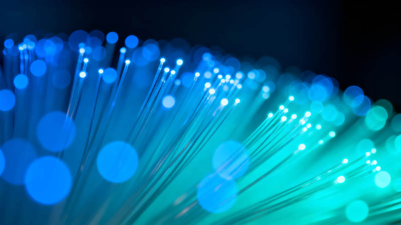 藍光光纖的抽象藝術-圖片