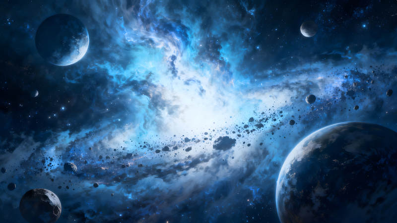 星云宇宙空間行星場景-圖片