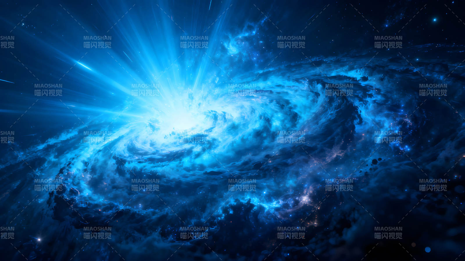 宇宙漩涡星系炫丽光芒四射-图片