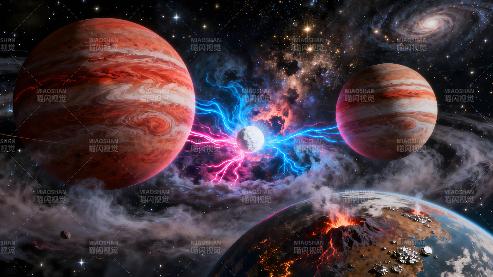 宇宙奇觀星球碰撞能量爆發(fā)-圖片