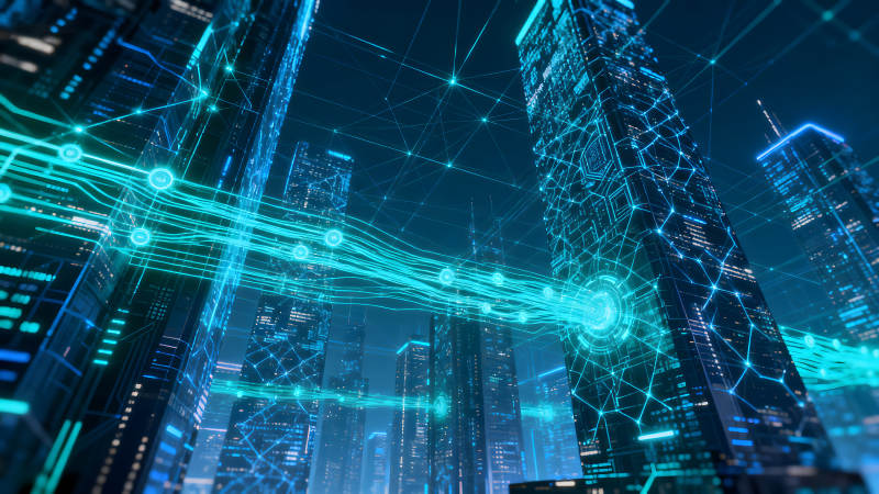 未来城市网络连接图片