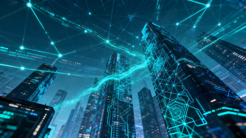 未来城市科技感摩天大楼图片