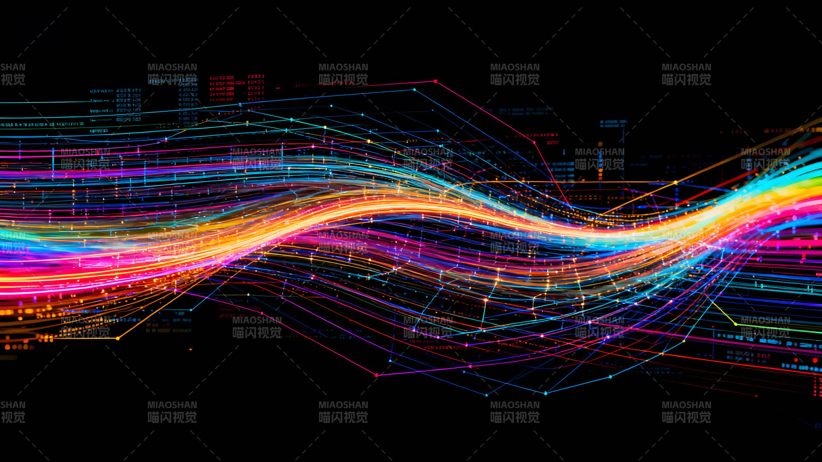 絢麗數(shù)據(jù)流動的抽象科技藝術(shù)-圖片