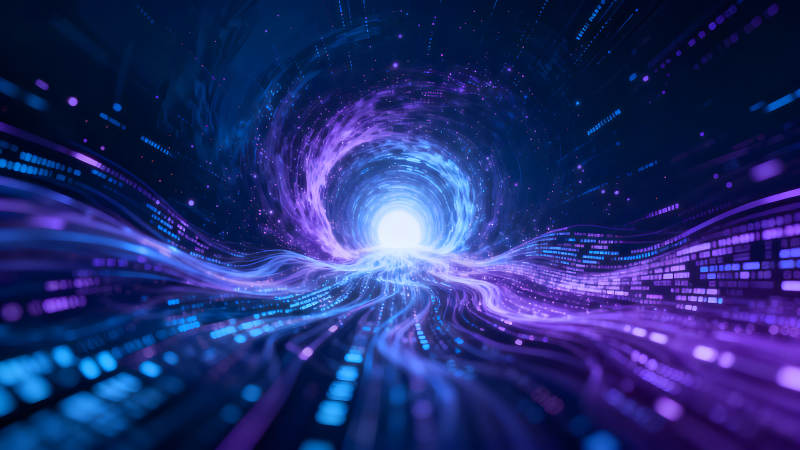 数据穿梭时空隧道光芒-图片