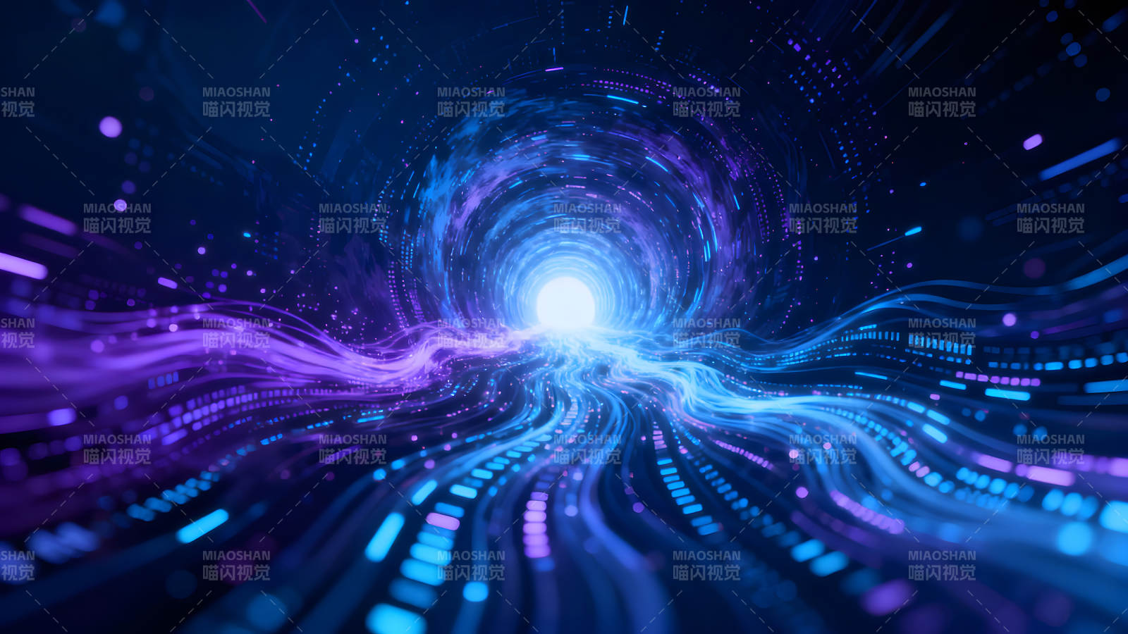 科技感藍色隧道數(shù)據(jù)流-圖片