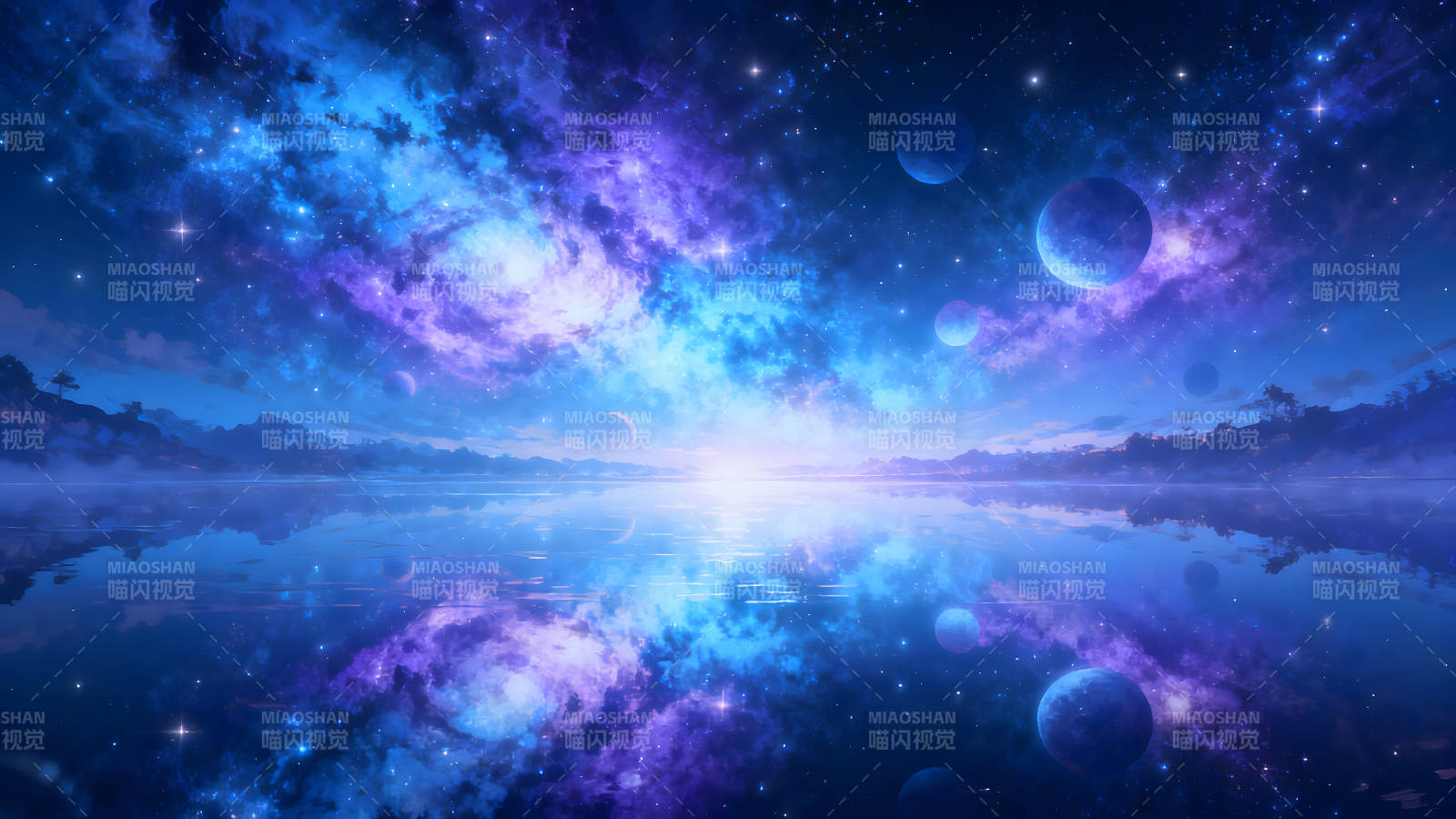 星空倒影梦幻景象图片