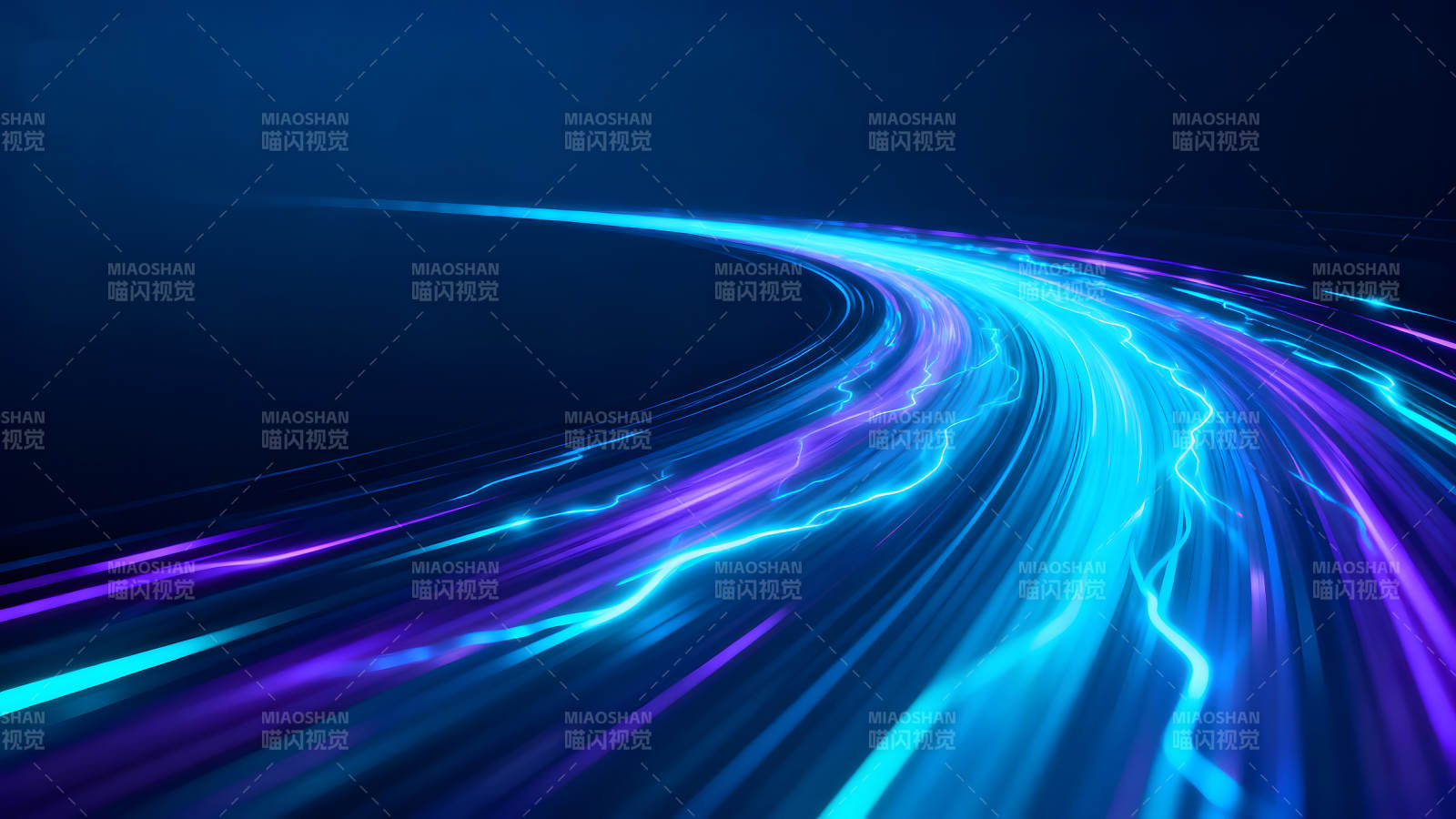 蓝紫色光线交织形成流动路径-图片