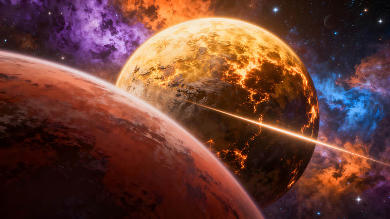 宇宙行星奇觀爆發射線-圖片