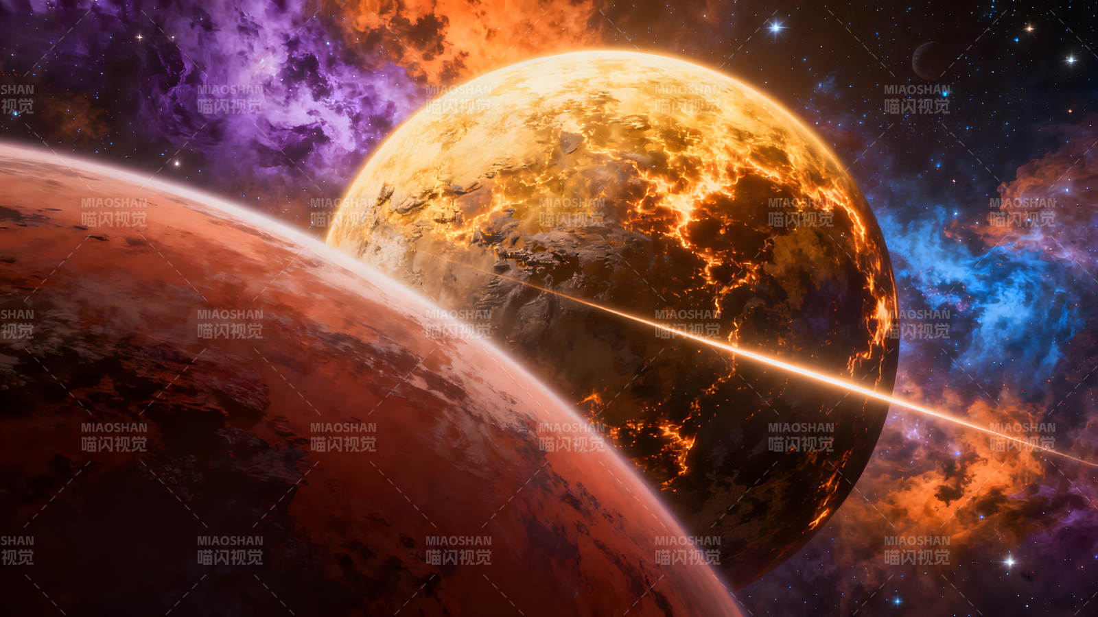 宇宙行星奇觀爆發射線-圖片