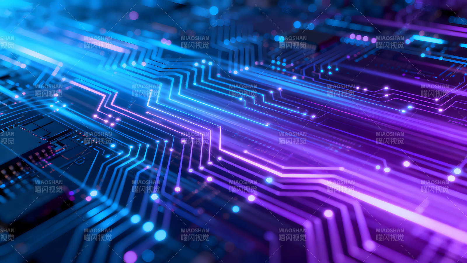 电路板科技感光效抽象图片