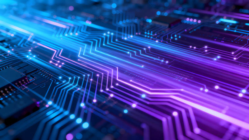 电路板科技感光效抽象图片