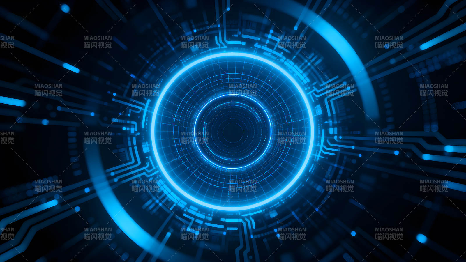 蓝色科技感电路视觉效果-图片