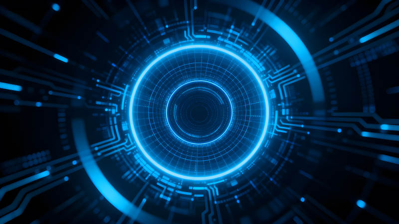 蓝色科技感电路视觉效果-图片