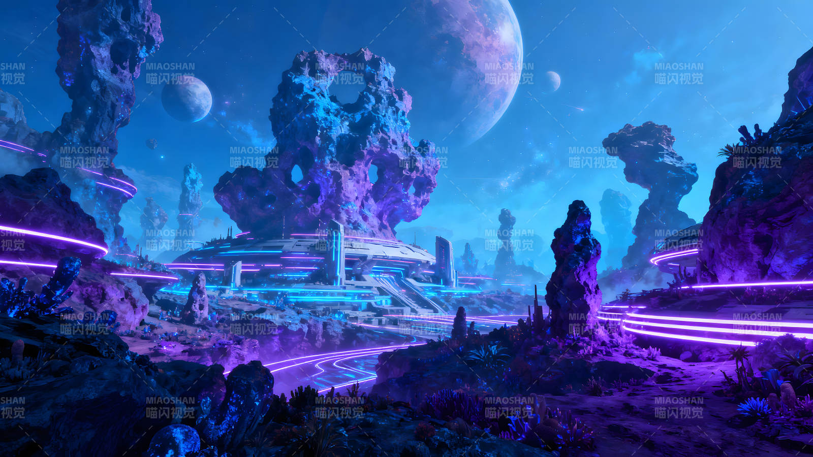 未来城市景观星球景象-图片