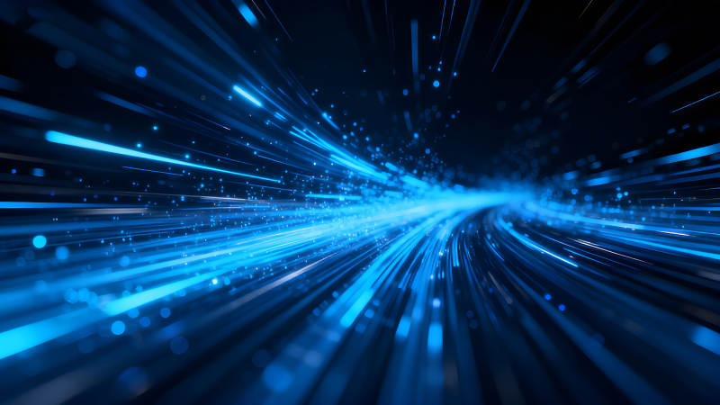 藍色光束匯聚的未來科技感-圖片