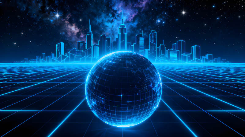 賽博朋克城市宇宙地球圖片