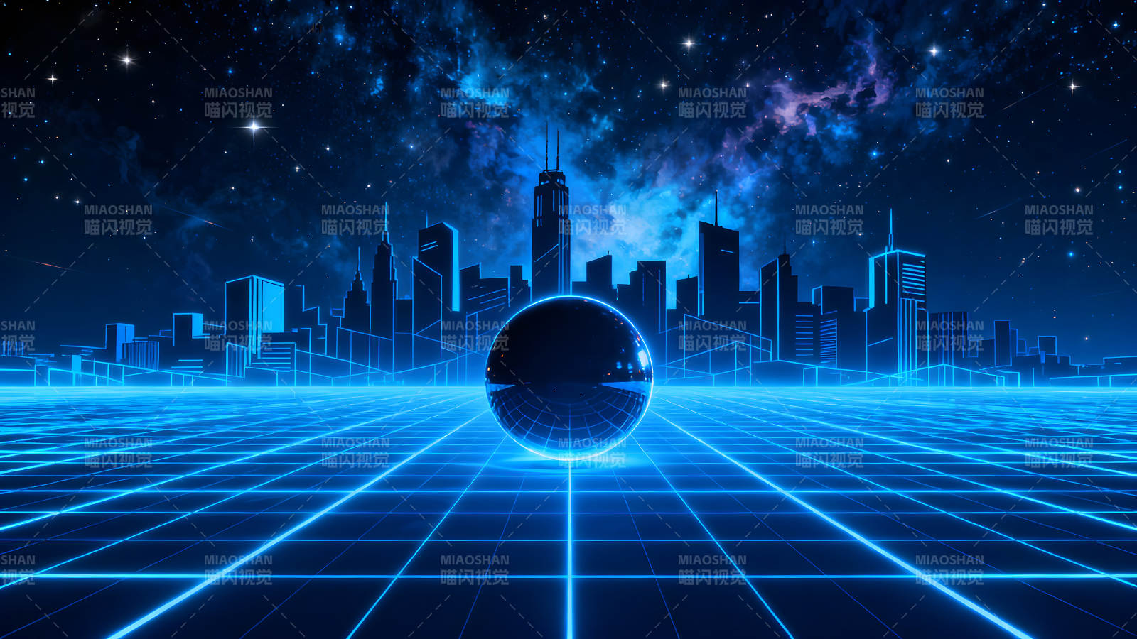 赛博朋克城市夜空景象-图片