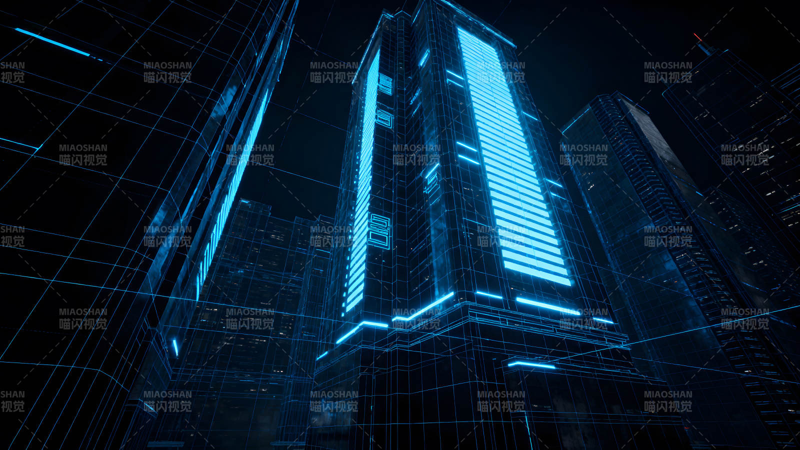 未來城市高樓科技感十足圖片