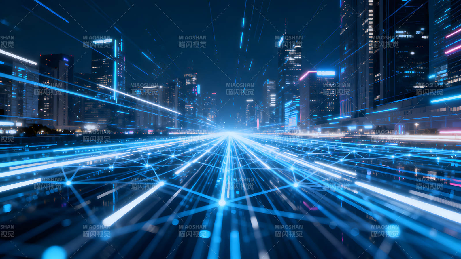 夜晚城市科技感十足图片