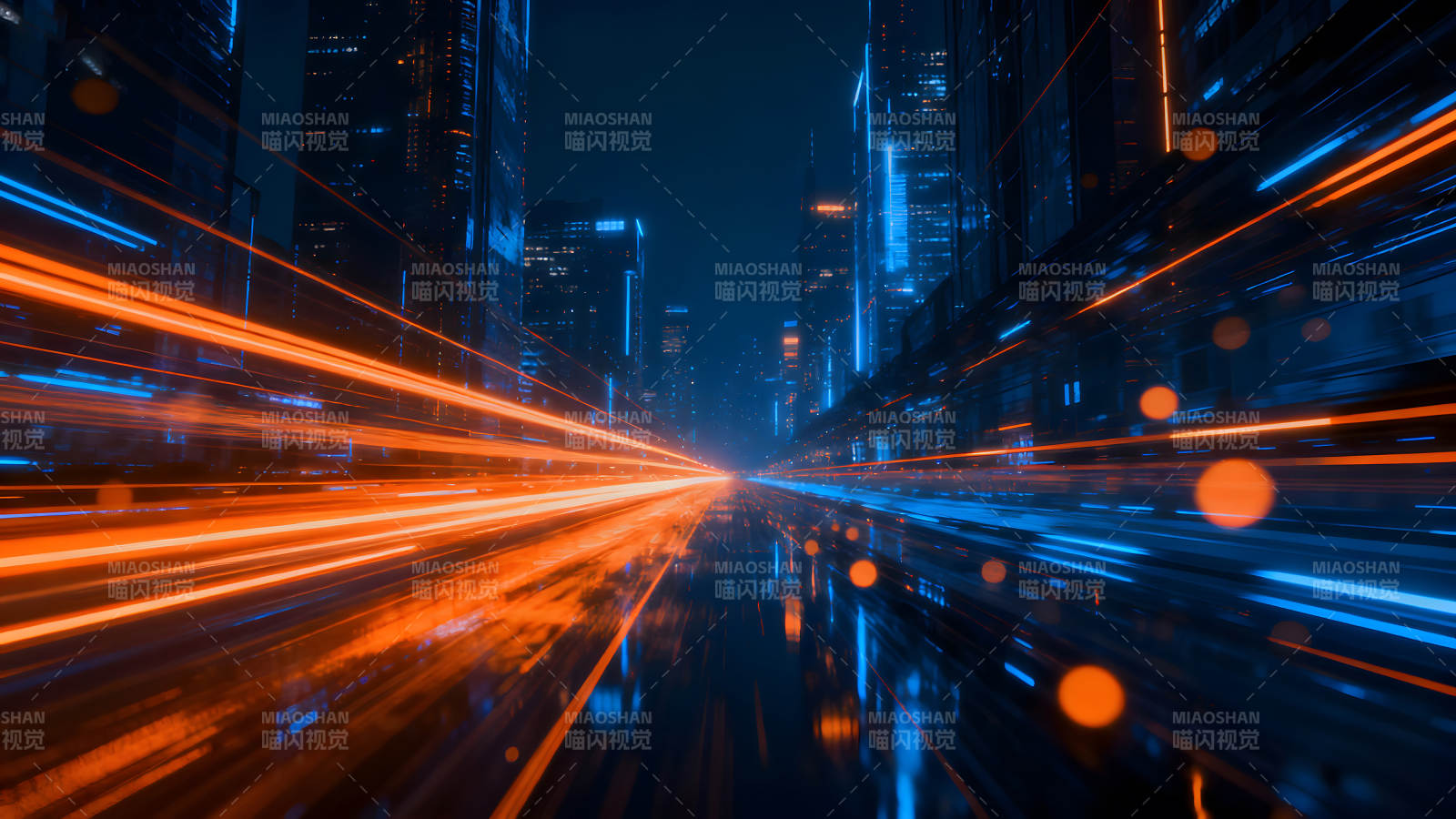 未来城市高速运动景象图片